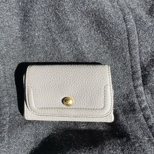 Anya Hindmarch Gray Leather Wallet with Gold Details